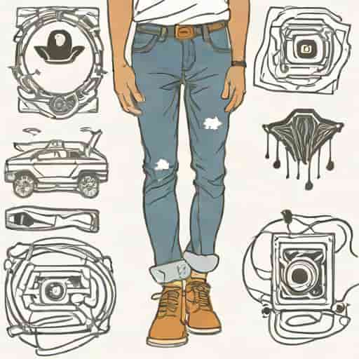 Wearing Jeans With Scabbing Tattoo