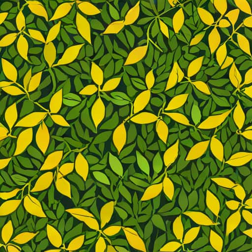 Yellow Leaves On Privet Hedge